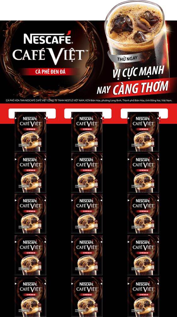 [HCM] Nescafe cà phê Việt Cafe đen đá Việt Dây (10 gói x 16g)