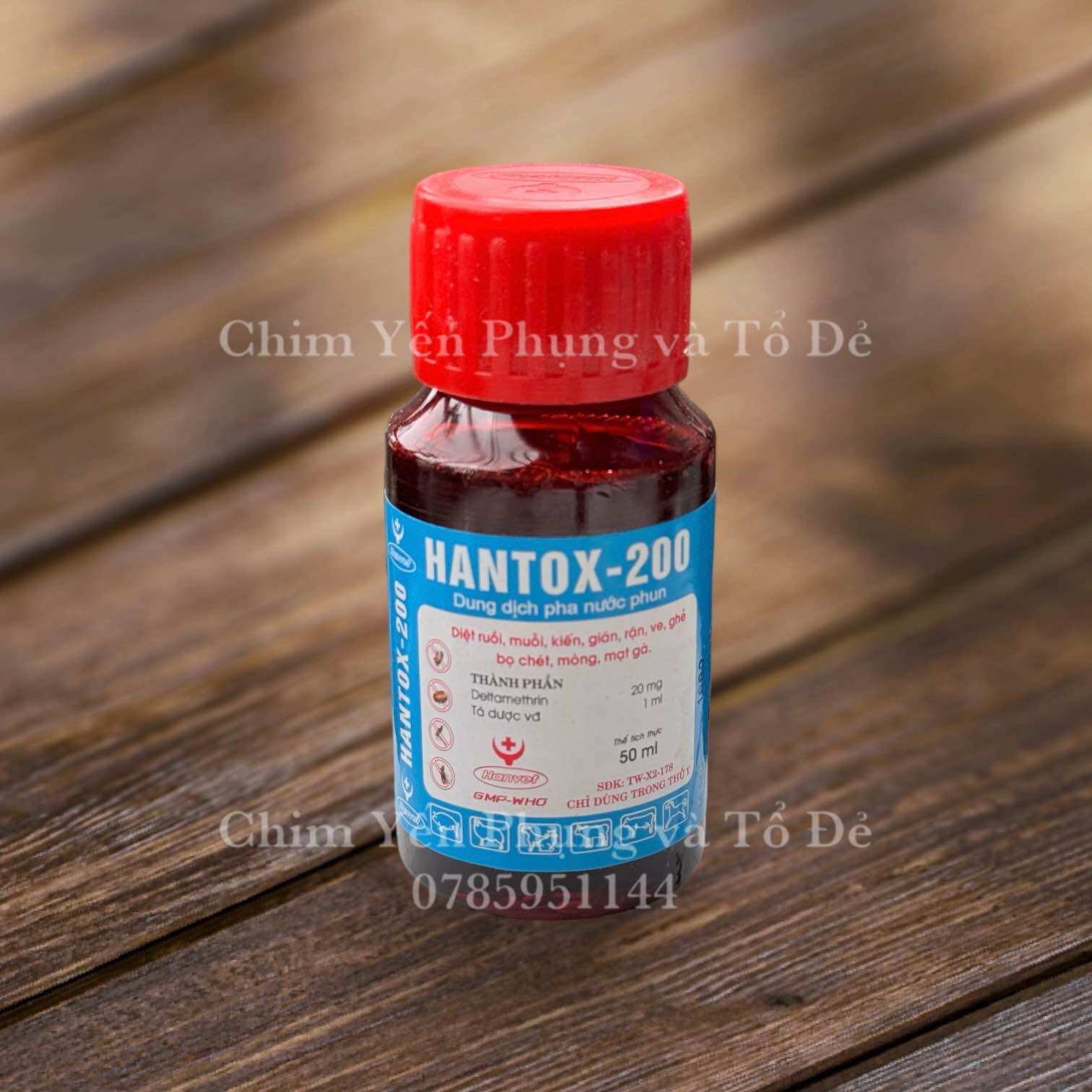 HANTOX 200 - Dung dịch nước phun hỗ trợ diệt ruồi, muỗi, kiến, gián, rận, ve, bọ chét, mòng, mạt gà [50ml]