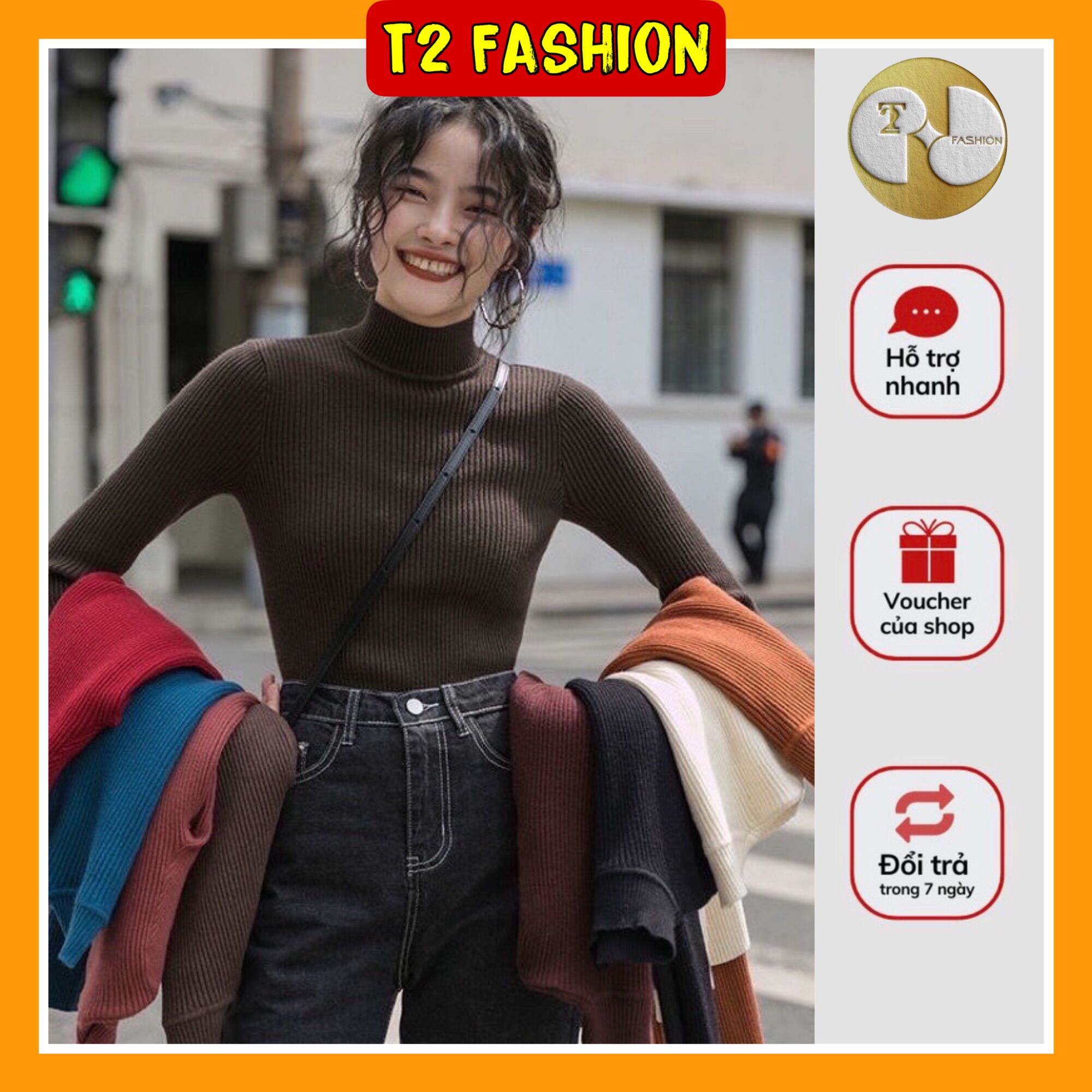 Áo len cổ 3 phân mềm mịn - Loại 1