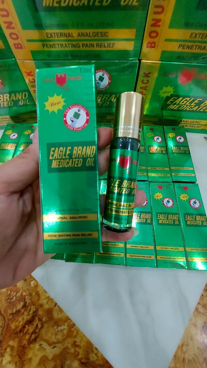 💥💥dầu xanh lăn nội địa m.ỹ - 5 chai dầu gió xanh singapore hiệu con ó mẫu mới 12ml