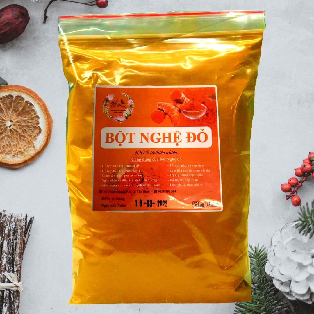 500gam bột nghệ đỏ nguyên chất đắp mặt nạ làm đẹp da.