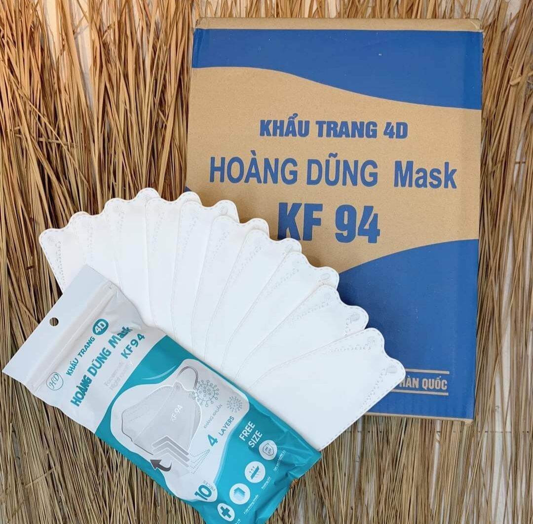 Thùng 300 cái khẩu trang kf94 màu trắng.