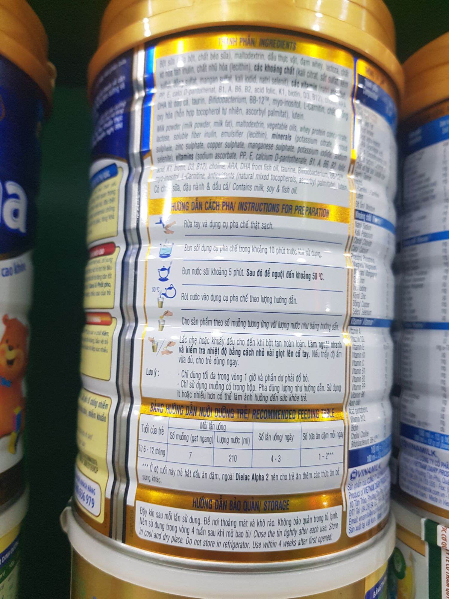 Sữa bột Vinamilk Dielac Alpha 2 900g mới (cho trẻ từ 6 - 12 tháng tuổi)