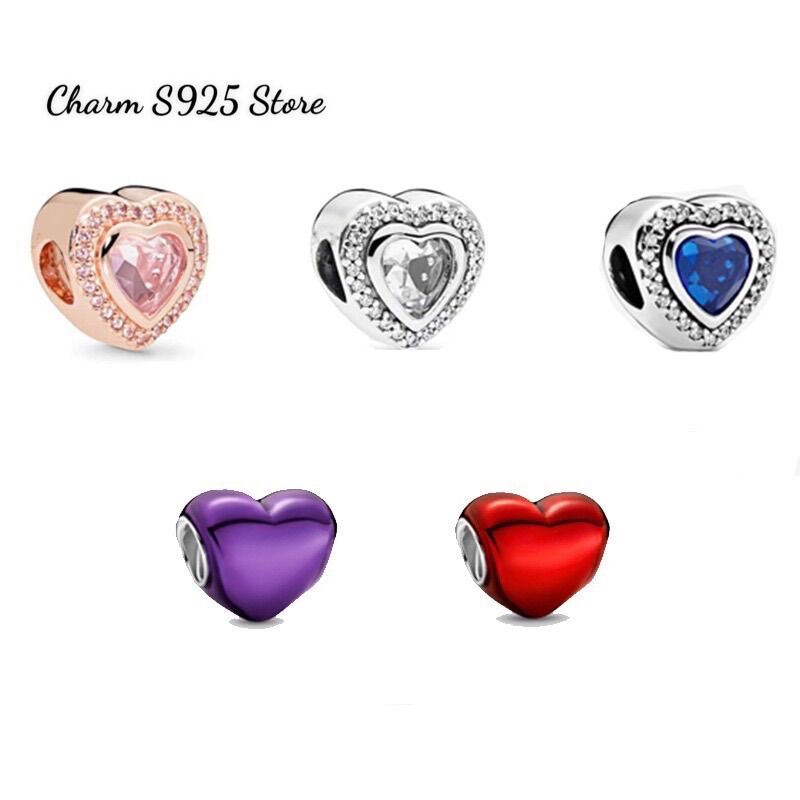 CHARM PAN ALE TIM ĐÍNH ĐÁ NHIỀU MẪU BẠC S925