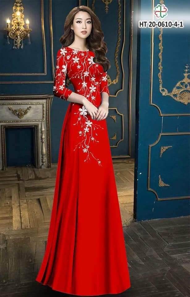 🍉 siêu phẩm lua tơ nhật co giãn đỏ hoa nhi giay cực phẩm chi 144k 1áo may sẵn
