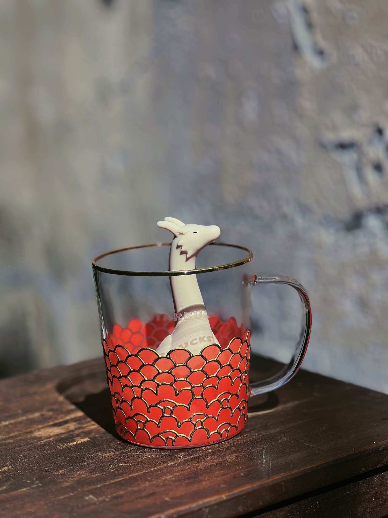 [ Hàng có sẳn- Ship Hỏa tốc] Set Cốc Thủy Tinh Starbucks 14OZ(473ml) và Lọc Trà DRAGON PATTERN