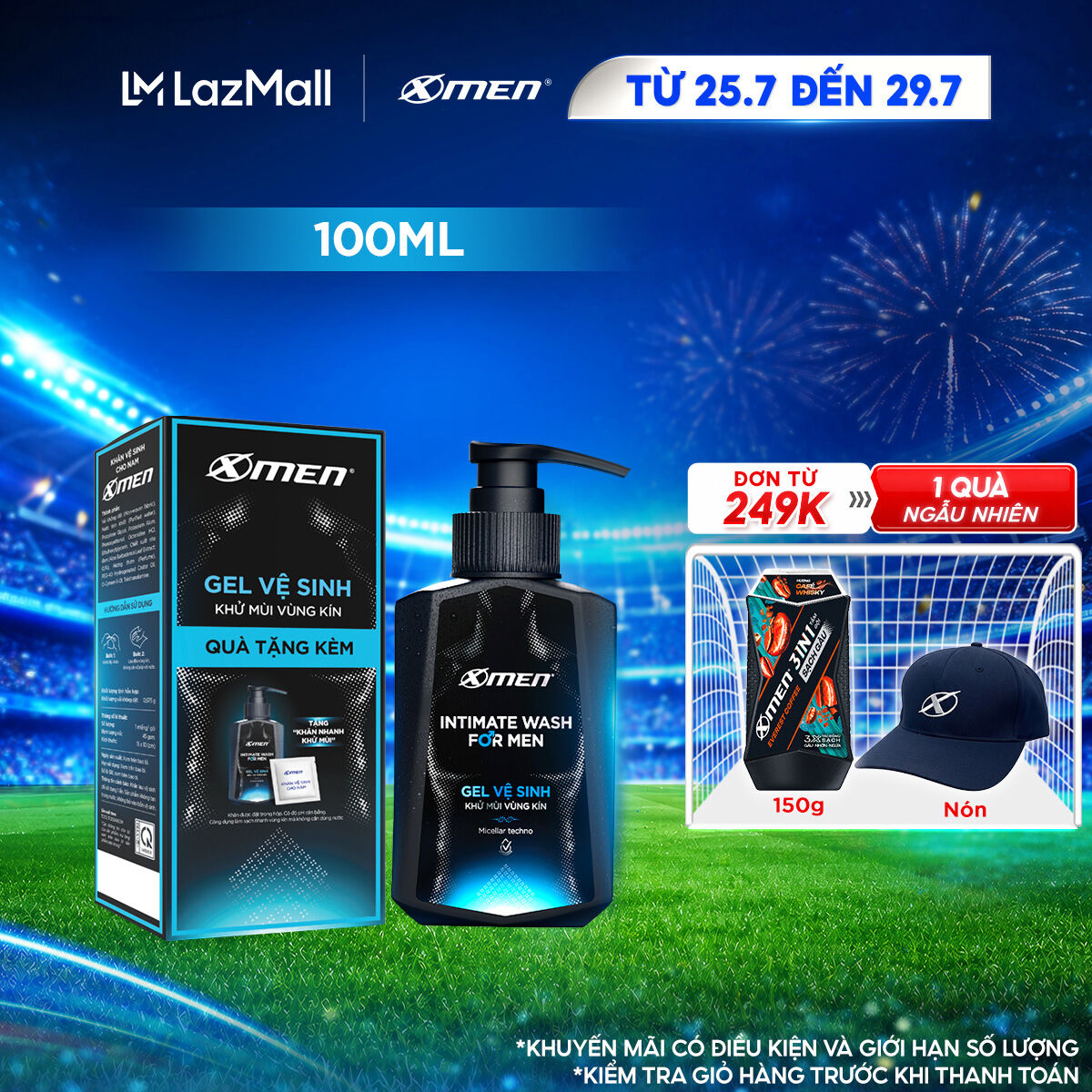 [MỚI] Gel vệ sinh nam giới Xmen 100ml - Intimate Wash for Men hương nước hoa Pháp sang trọng, hương thơm nam tính