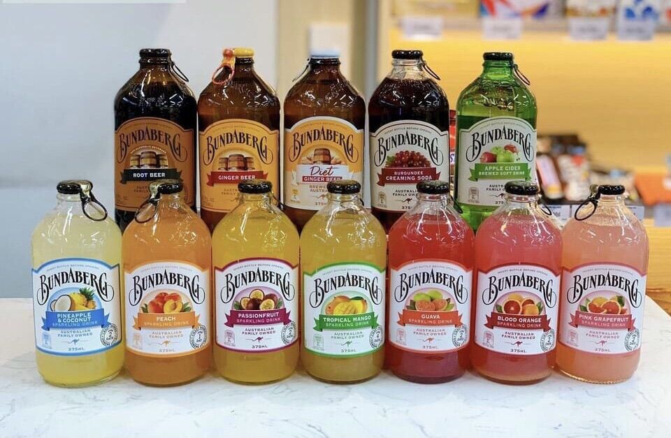 Nước ép trái cây có ga Bundaberg nhiều vị nhập khẩu Úc 375ml