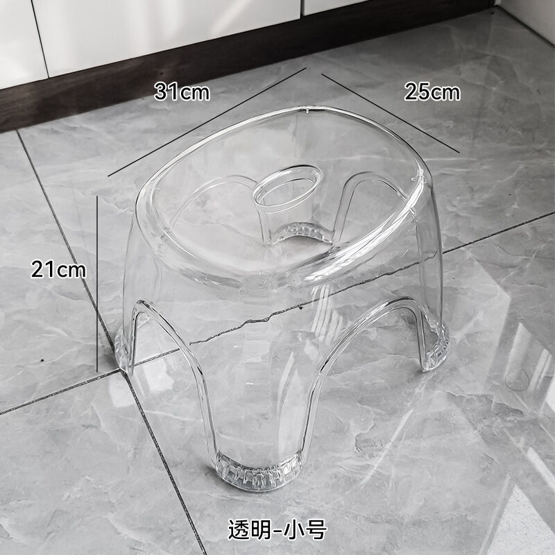 Ghế Tắm Acrylic Chống Trượt Cho Trẻ Em Trong Suốt Tối Giản Nội Thất Phòng Tắm Hiện Đại Ghế Thấp Nhỏ Cho Phòng Khách Gia Đình