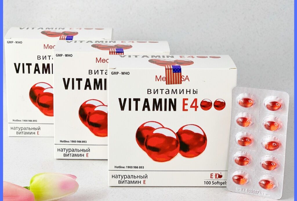 E đỏ - Vitamin E đỏ Nga. Hộp 100 viên