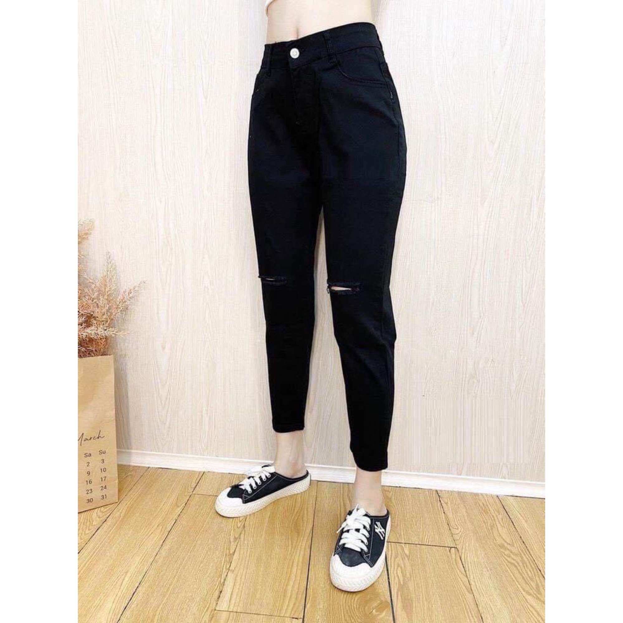 Quần jean baggy màu đen bigsize co dãn 4 chiều phù hợp dáng đùi to