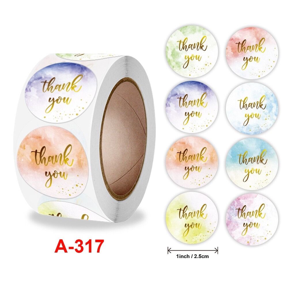 Cuộn 500 tem dán Thank You Meily Store