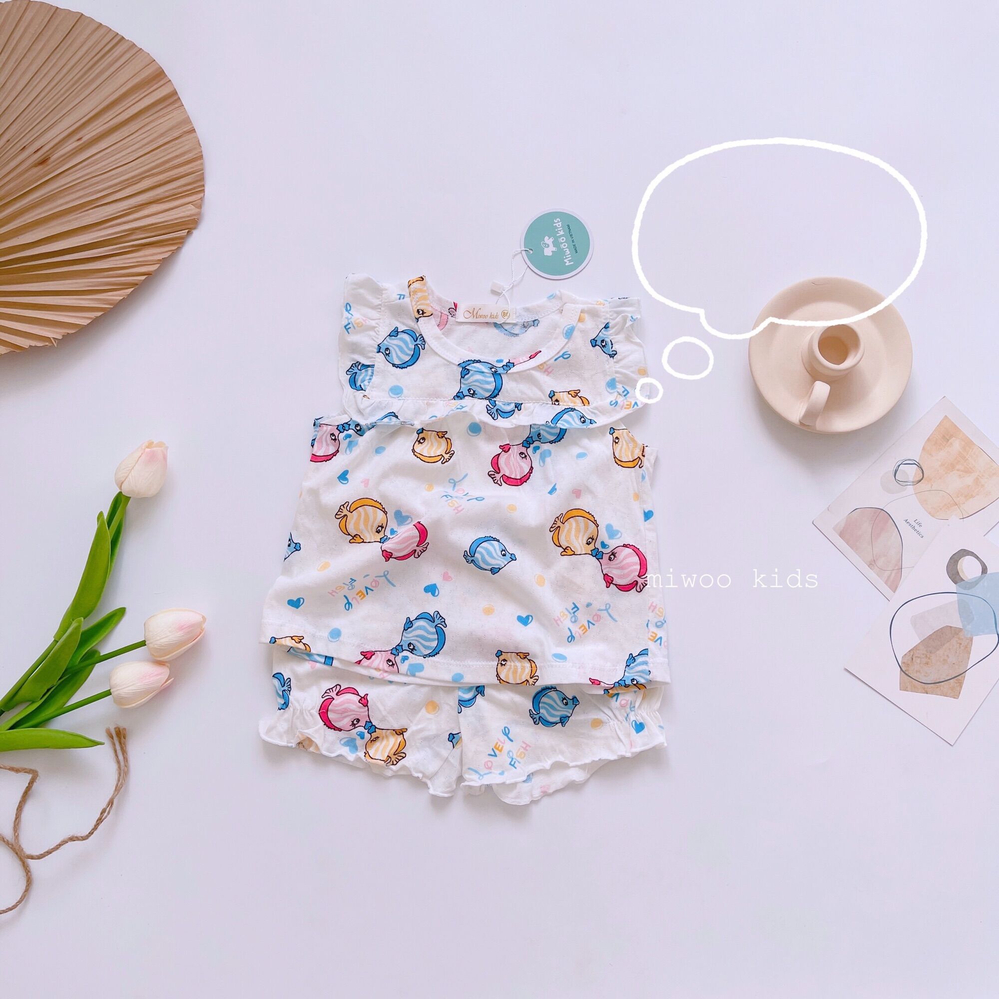 (10-20kg) Đồ bộ mặc nhà mát mẻ cho bé gái
