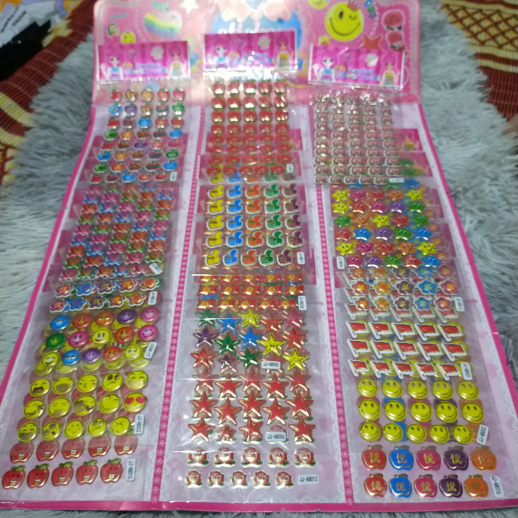 Vỉ 20 tờ dán nổi sticker mẫu đa dạng