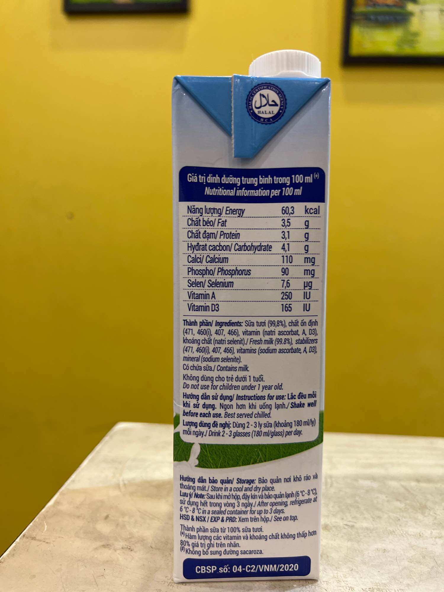 Sữa tươi Vinamilk không đường