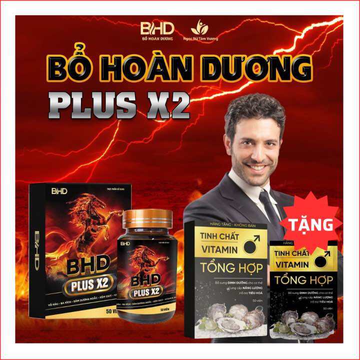 Viên uống bổ sung sức khoẻ B.H.D plus x2 tặng Vitamin hàu - che tên sp