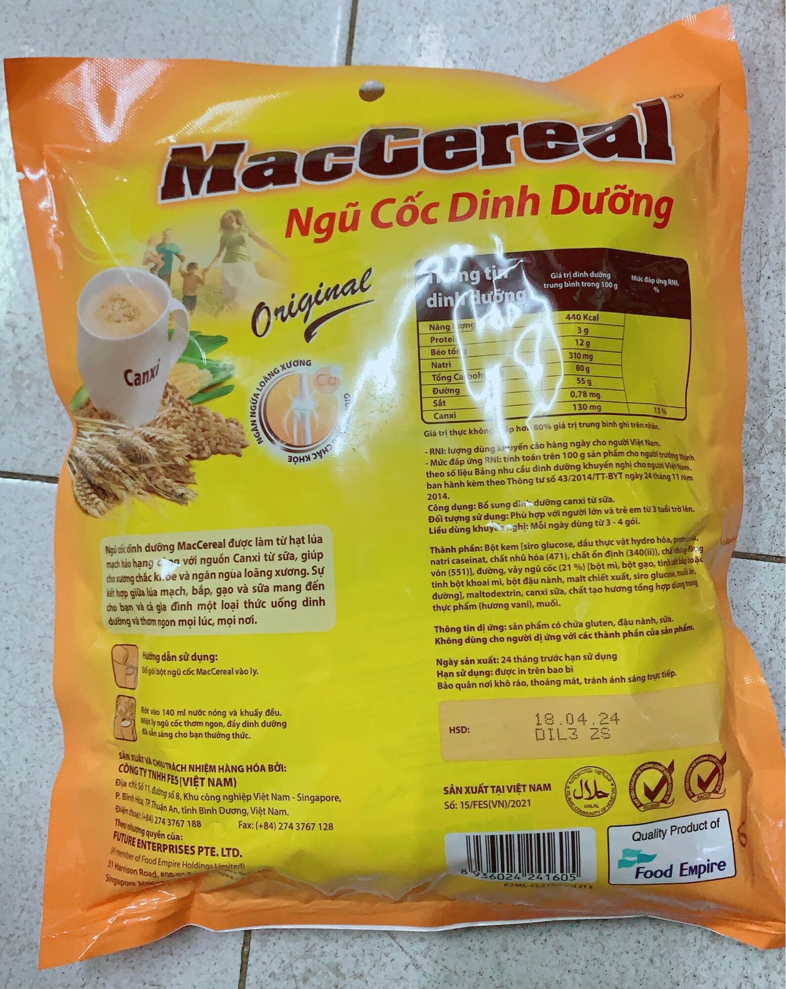 [Date 2024]Ngũ cốc dinh dưỡng MacCereal bs Canxi (kèm quà tặng)