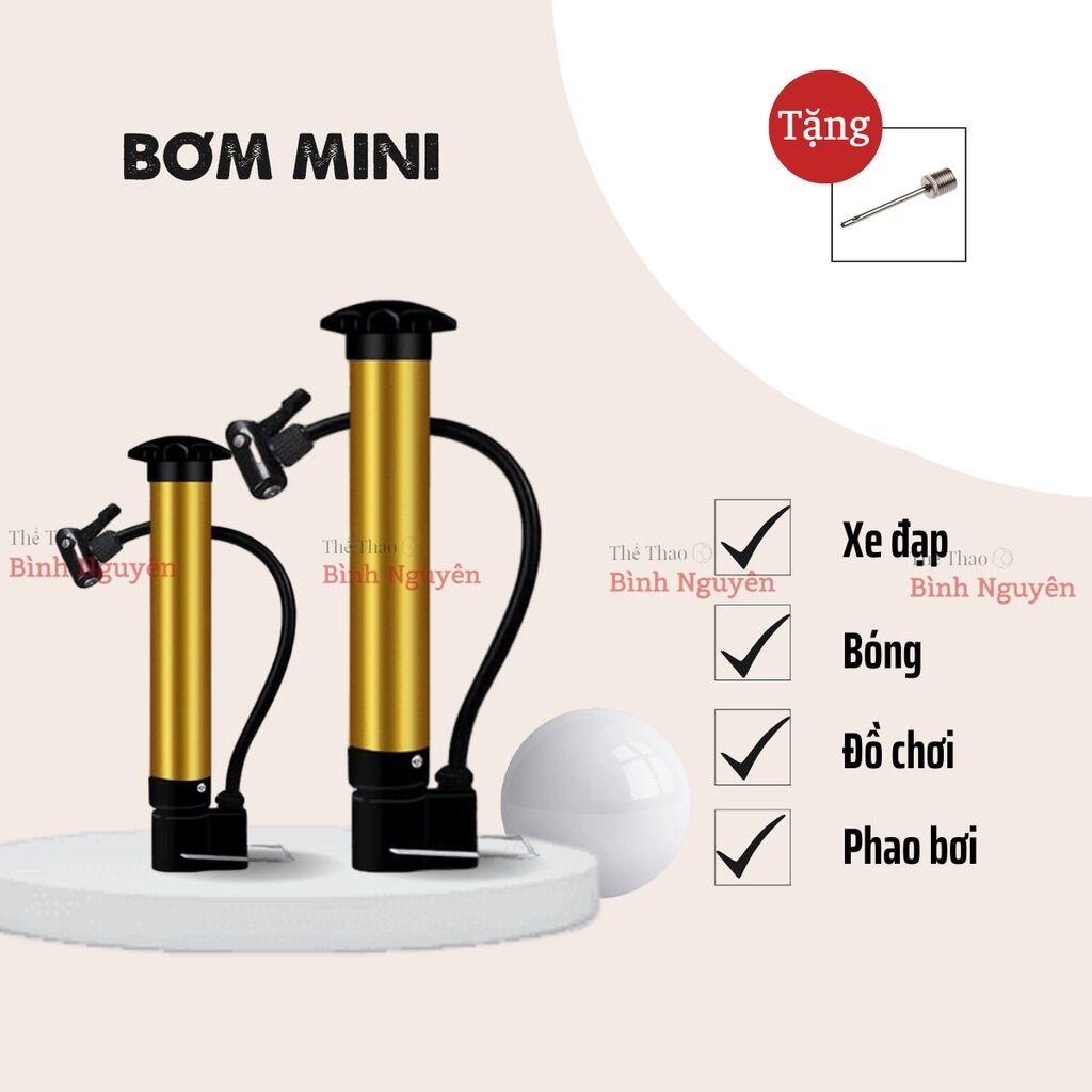 Bơm mini cầm tay đa năng tặng 1 kim bơm bóng đá bóng rổ bóng chuyền...xe đạp, phao, nhỏ gọn