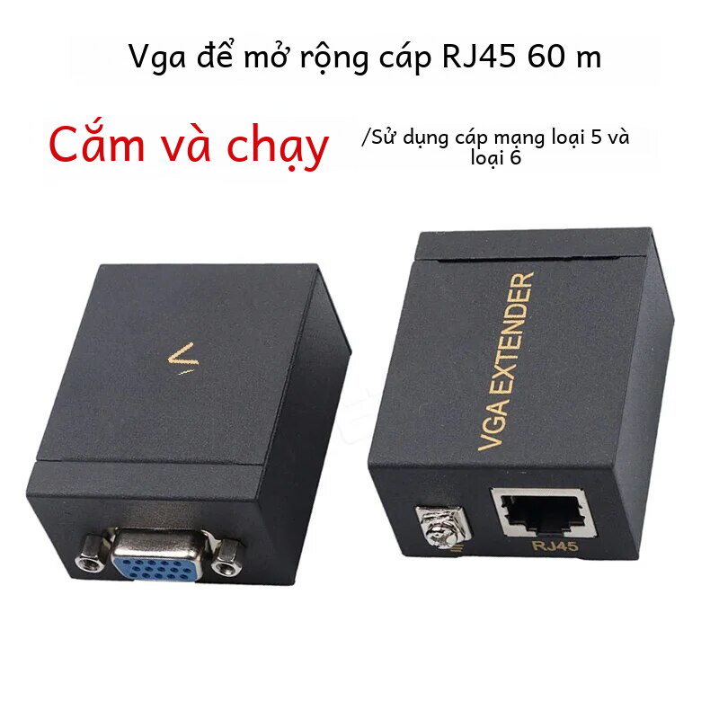 Mạng mở rộng Vga 60m sang HDMI 1080p Bộ khuếch đại tín hiệu độ phân giải cao Chống sét Chống tĩnh điện để truyền video cao cấp