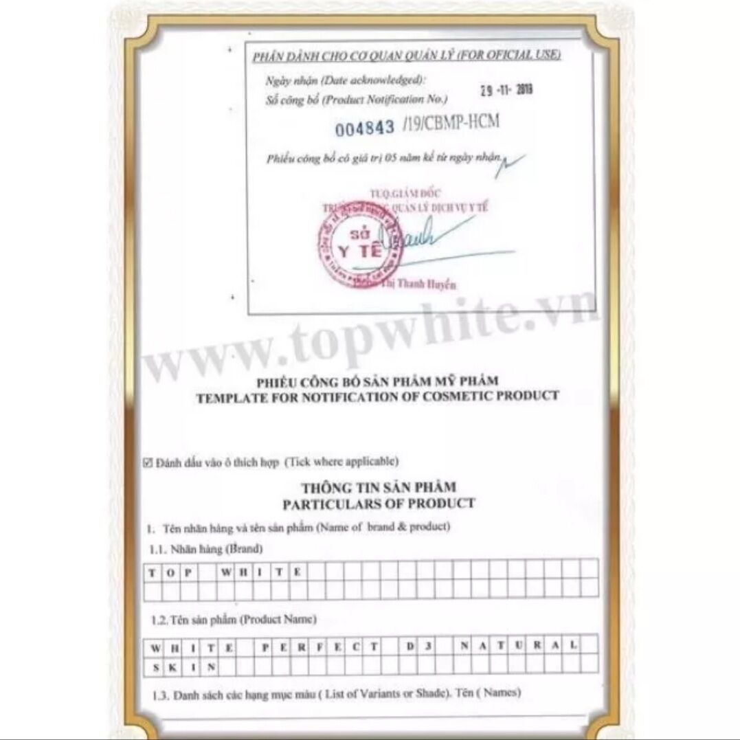 TOP WHITE D3 ( DƯỠNG DA CHỐNG NẮNG 50+)