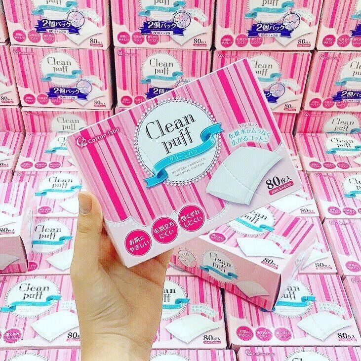Bông tẩy trang Clean Puff - hộp 80 miếng