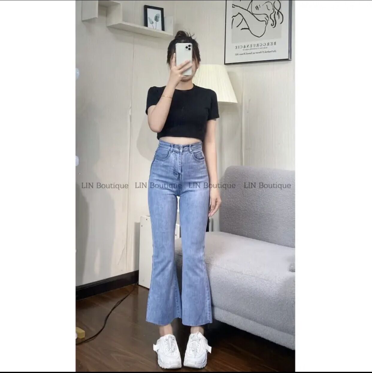 Quần jean ống loe 9 tấc (88cm)
