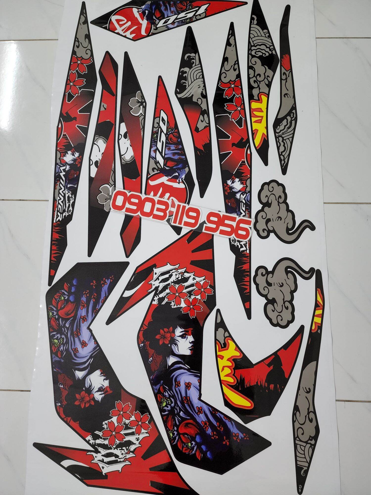 Tem rời winner v1 đen samurai siêu đẹp