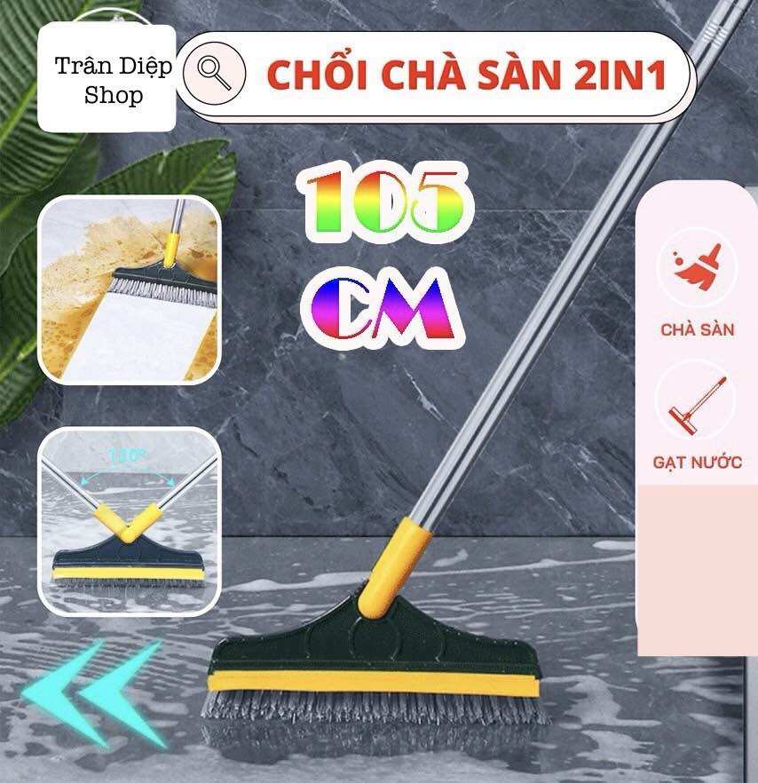 Cây chà sàn nhà tắm đa năng 2 in 1, chổi chà mép tường, gạt nước