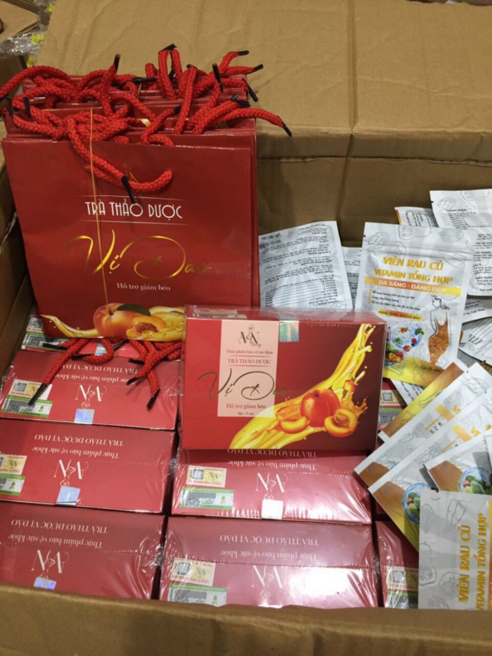 Trà giảm cân vị đào chính hãng