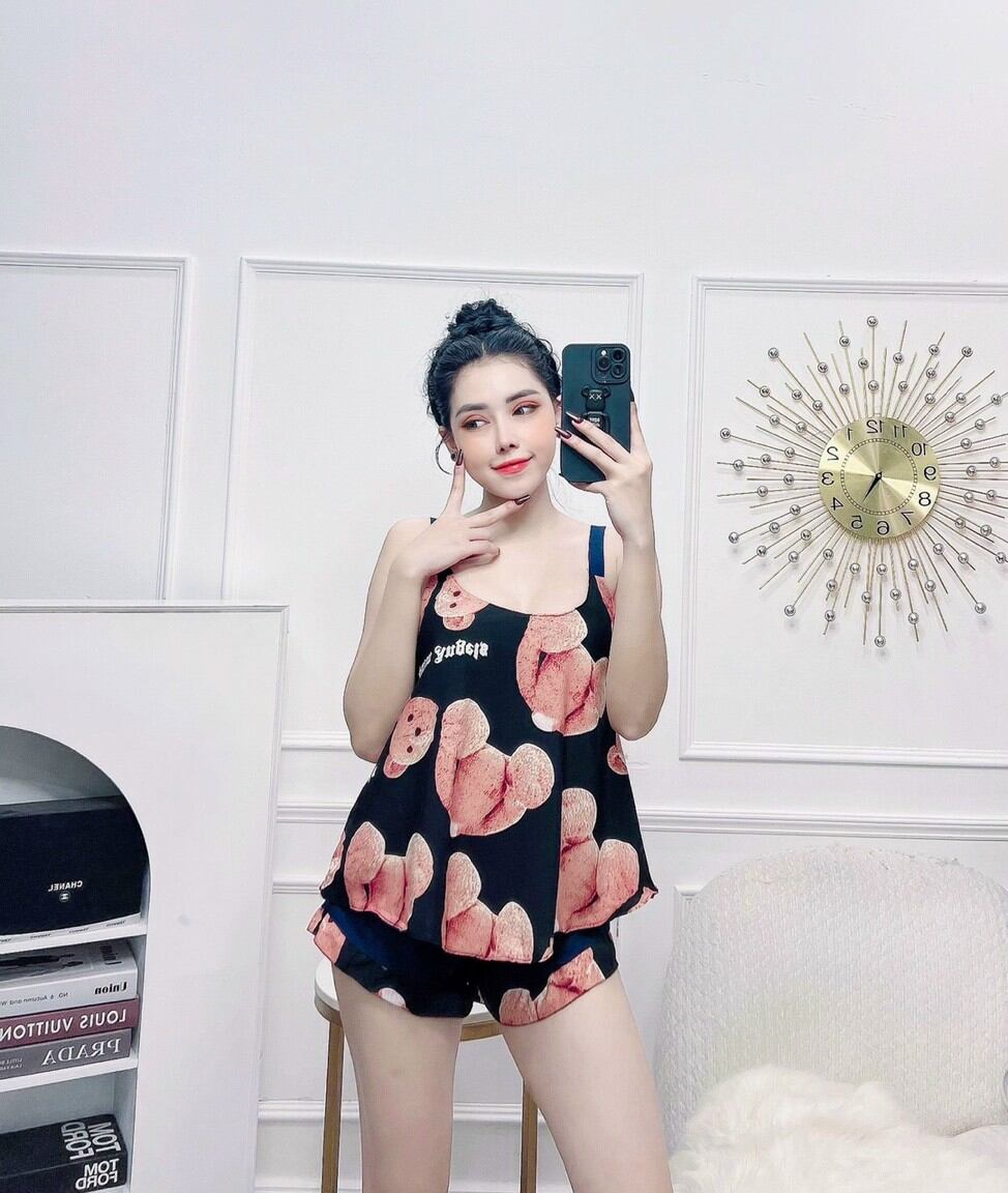 Set Bộ Lụa Mát Mẻ Cho Nữ Mặc Nhà Dễ Thương - M03