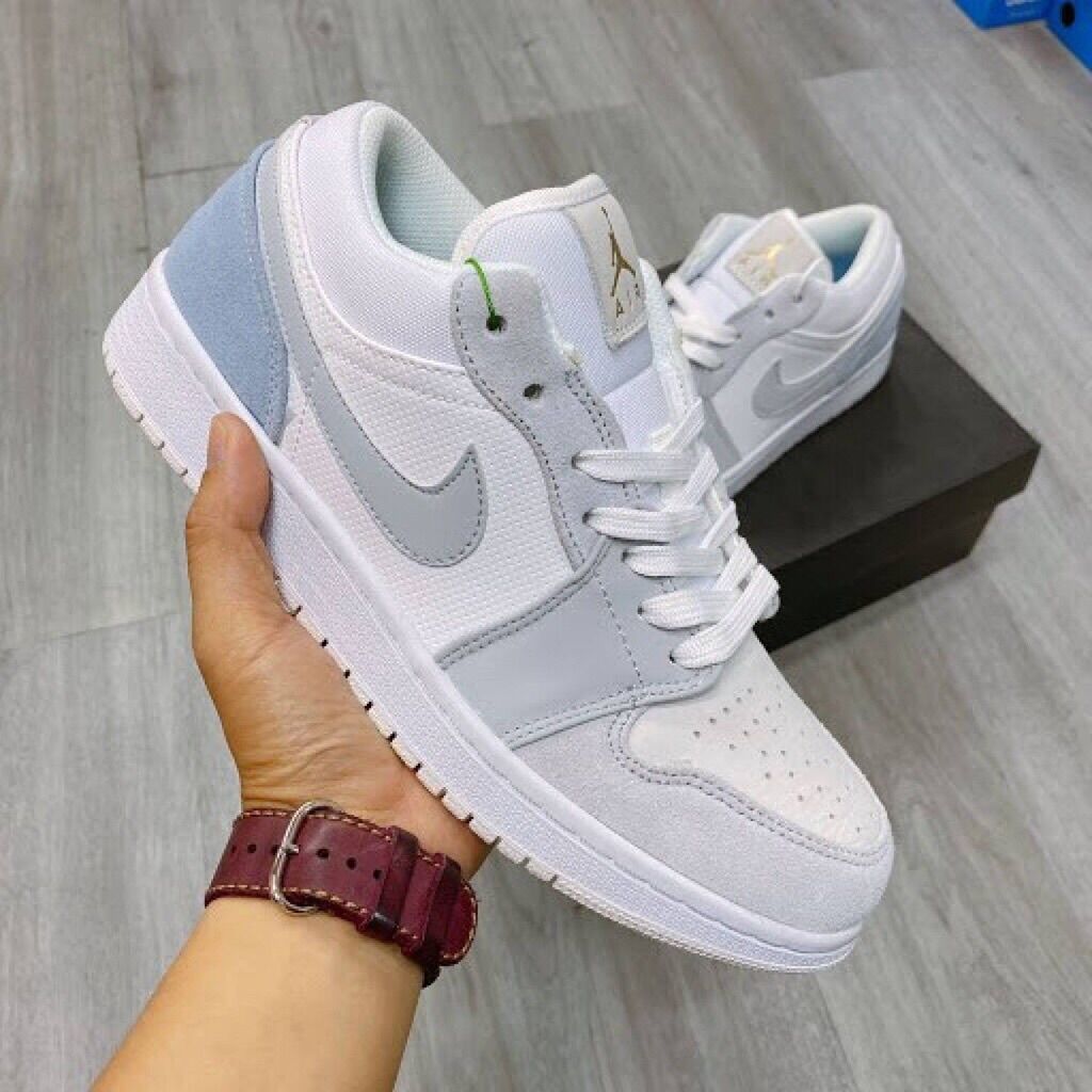 Giày jordan xám xanh paris, giày thể thao jd1 xanh xám thấp cổ nam nữ hót trend 2021