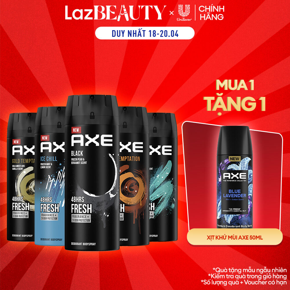 Xịt khử mùi Axe hương nước hoa Black dành cho nam 135ml body mist toàn thân