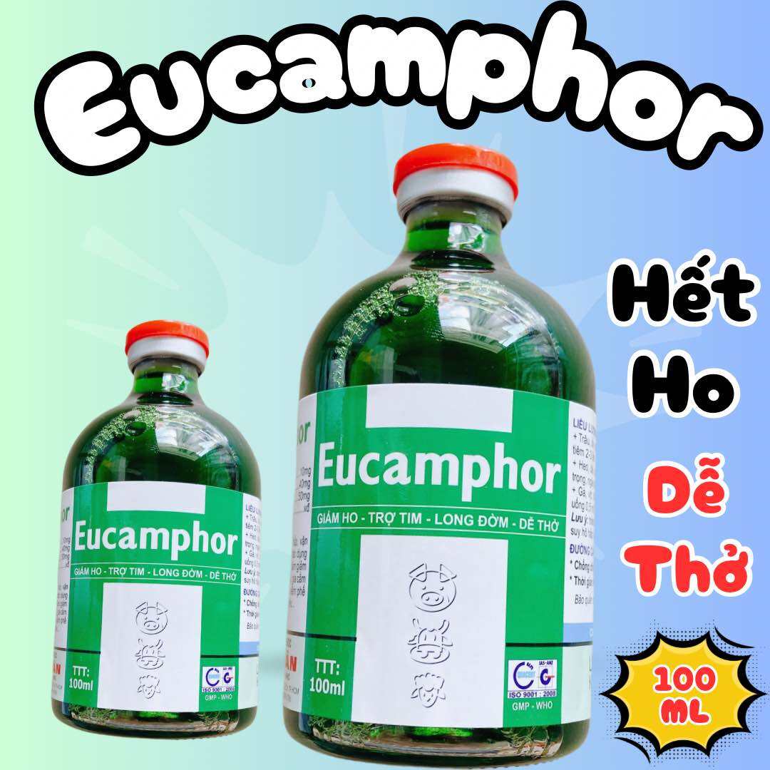 Eucamphor trợ tim, trợ hô hấp heo, trâu, bò