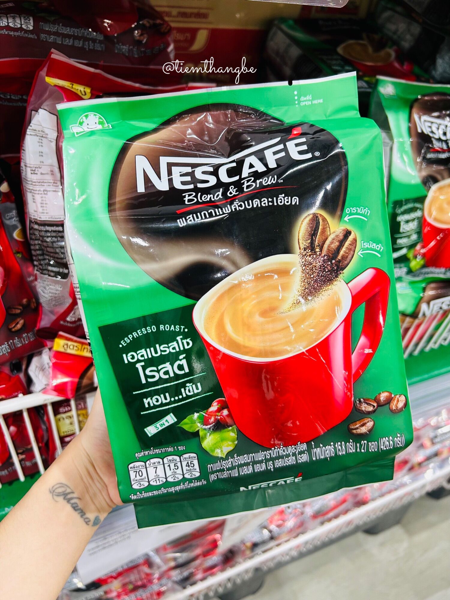 [HÀNG SIÊU THỊ THÁI] Cafe Sữa Nescafe Blend & Brew Cực Thơm Bịch 27 Gói Nhỏ