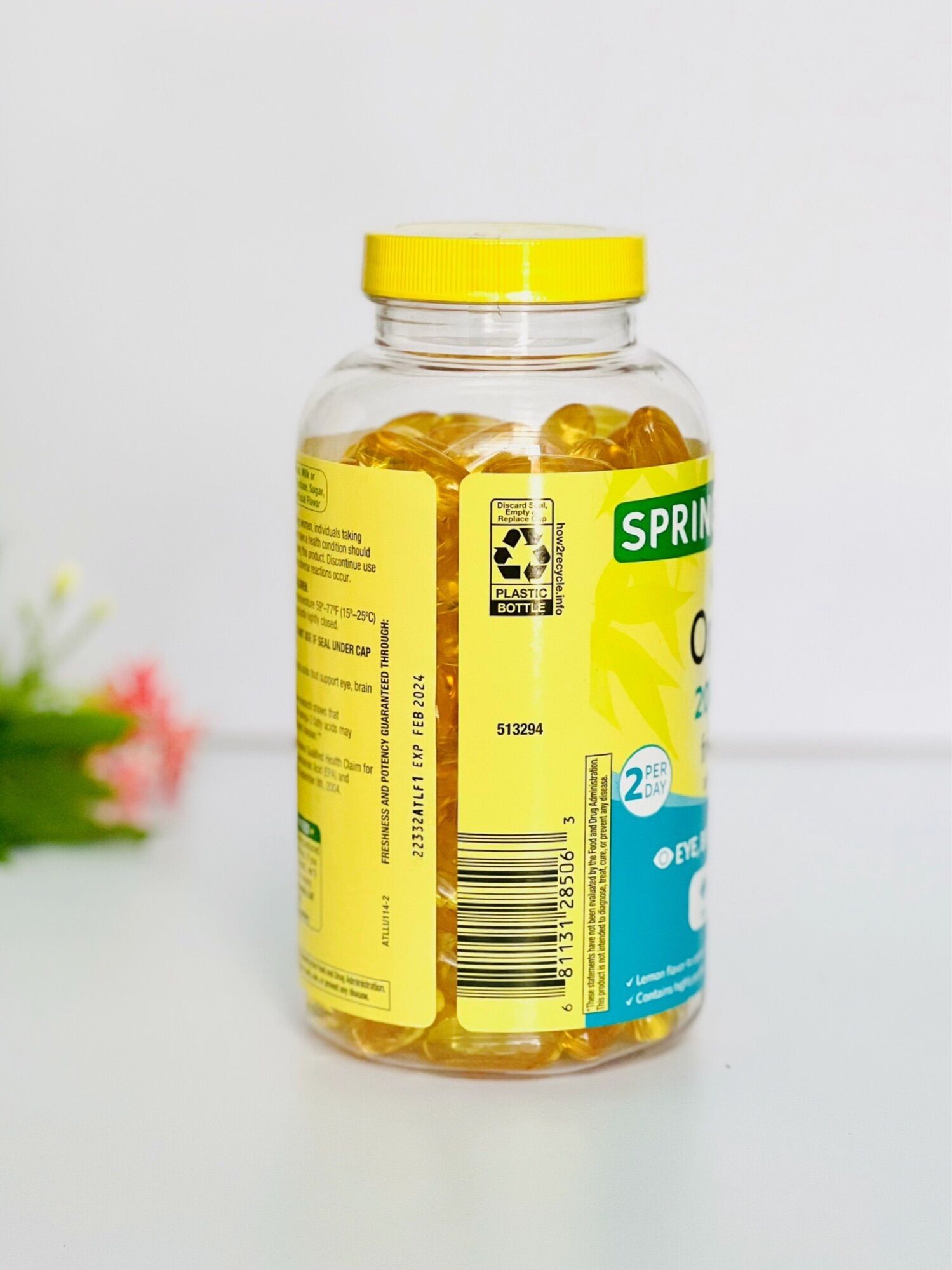 180 Viên Dầu Cá Hương Chanh Spring Valley 2000mg