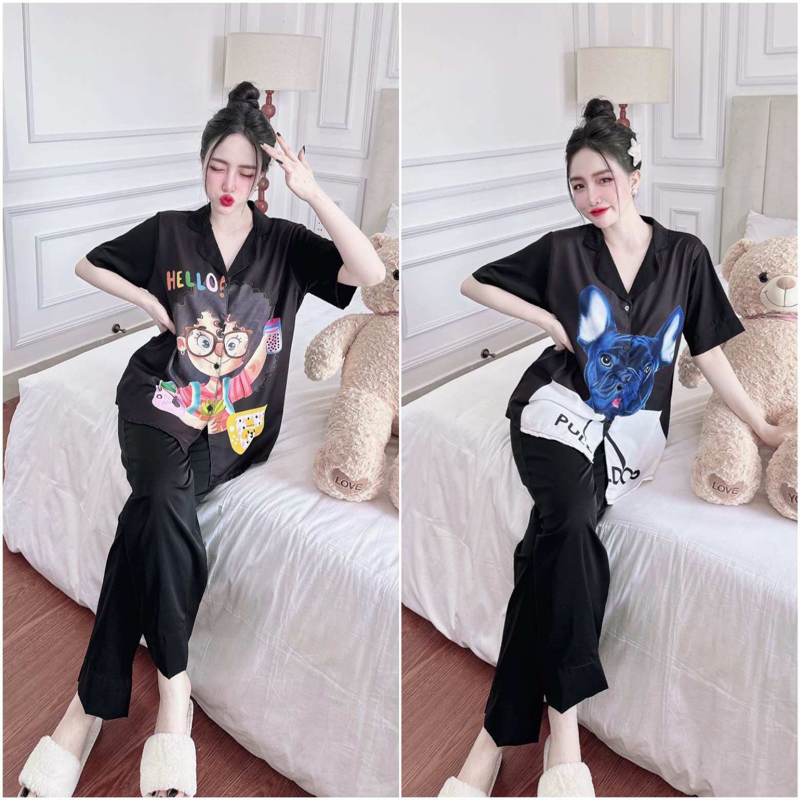 Bigsize đồ bộ lụa mango in 5d cao cấp - hàng chuẩn size
