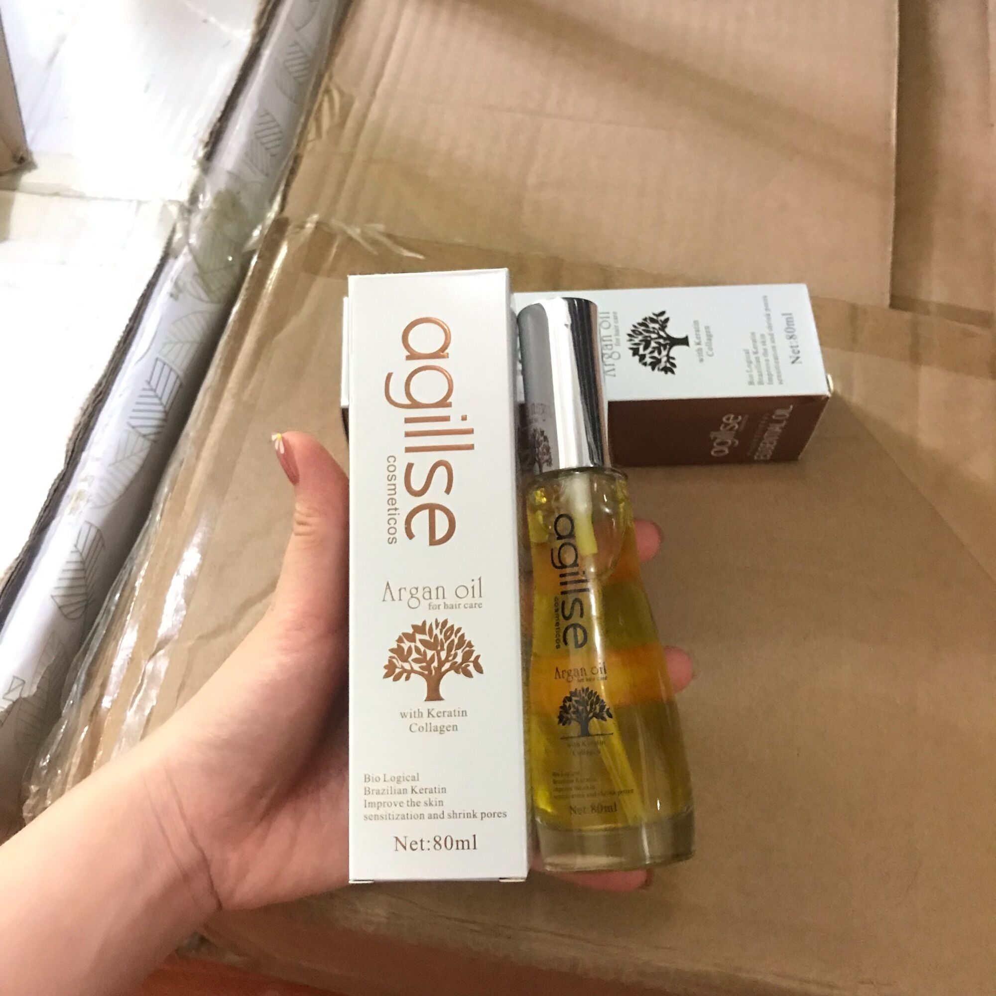 Tinh dầu dưỡng tóc argan oil agillse 80ml