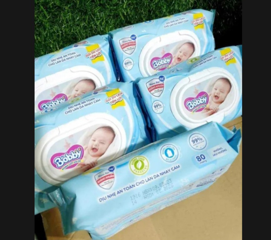 Combo 5 gói khăn ướt BOBBY 80 miếng không mùi