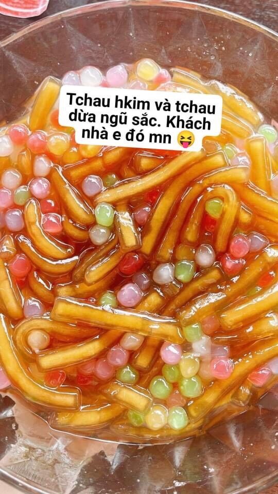 Trân châu sợi cơm dừa ngũ sắc