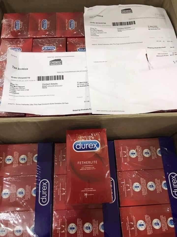 Hộp 30 cái durex chính hãng ÚC