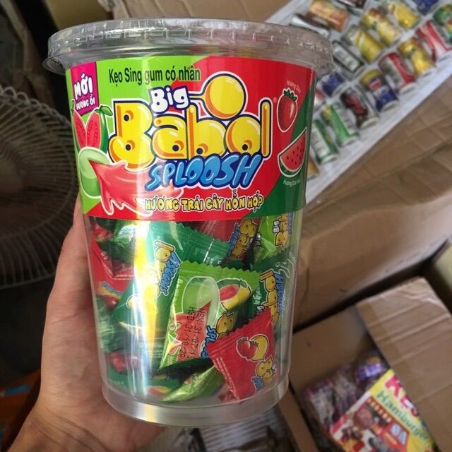 Kẹo big babol mix 3 vị dâu, dưa hấu, ổi