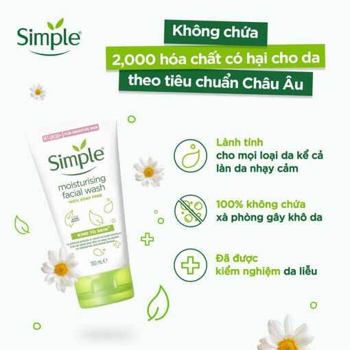 Sữa rửa mặt Simple Cấp ẩm cho da khô nhạy cảm 150ml