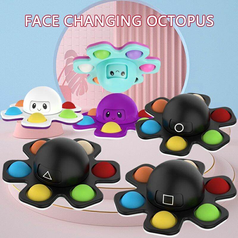 (Hàng có sẵn) - Pop it fingertip gyro octopus fidget spinner face changing