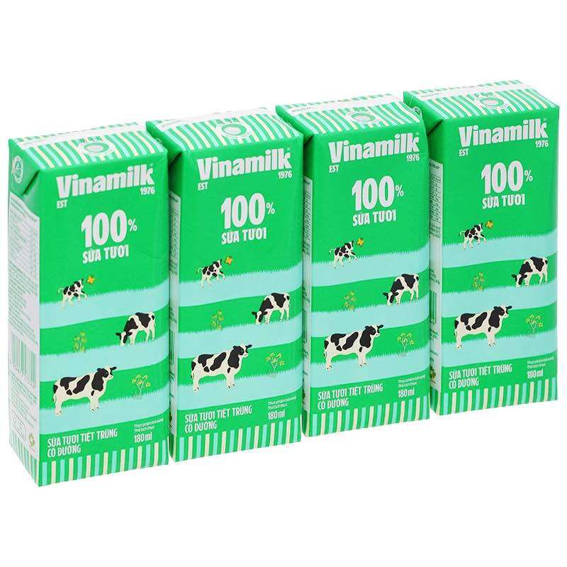Lốc Sữa Vinamilk 100% 180ml