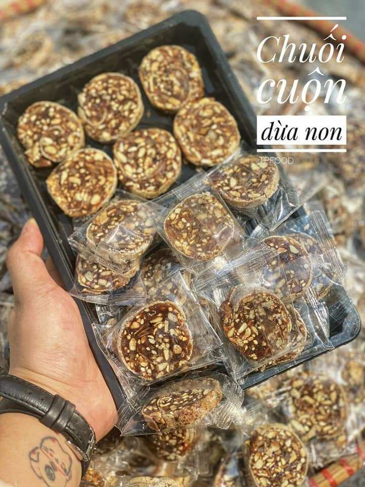 Kẹo chuối tươi cuộn dừa non 500g
