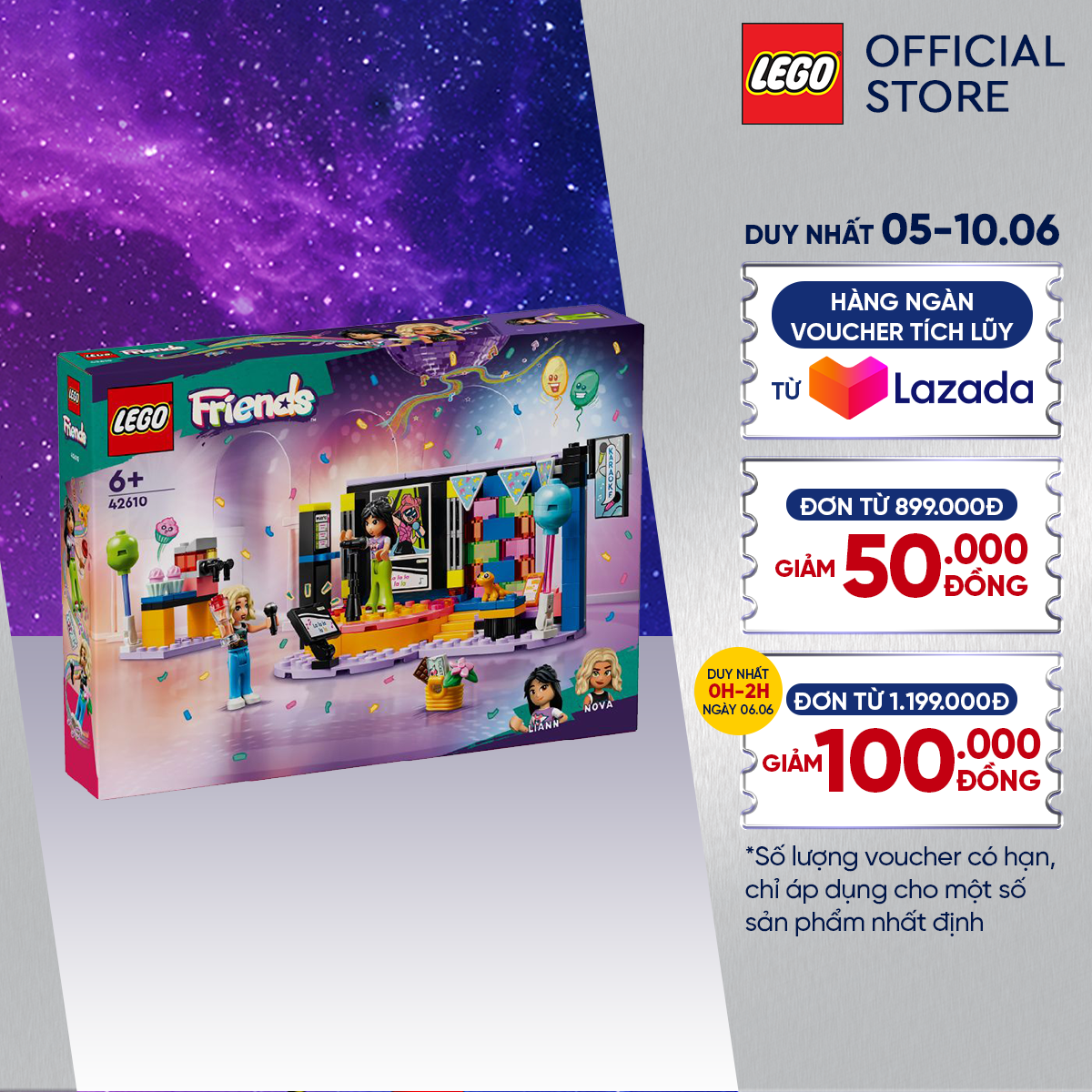 LEGO FRIENDS 42610 Đồ chơi lắp ráp Phòng hát karaoke (196 chi tiết)
