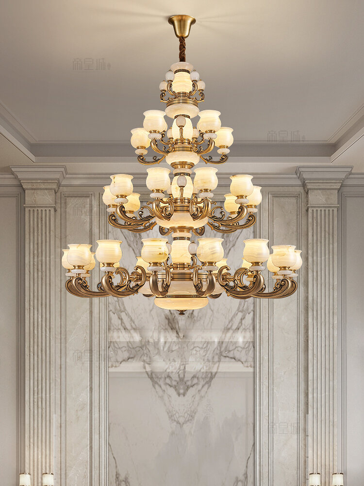 Dehocr | European American Retro All Copper Jade Chandelier Giá 46,727,000 Đồng*Miễn phí vận chuyển