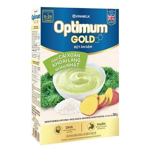 BỘT ĂN DẶM OPTIMUM GOLD GẠO CẢI XOĂN KHOAI LANG GIỐNG NHẬT – HỘP 200G