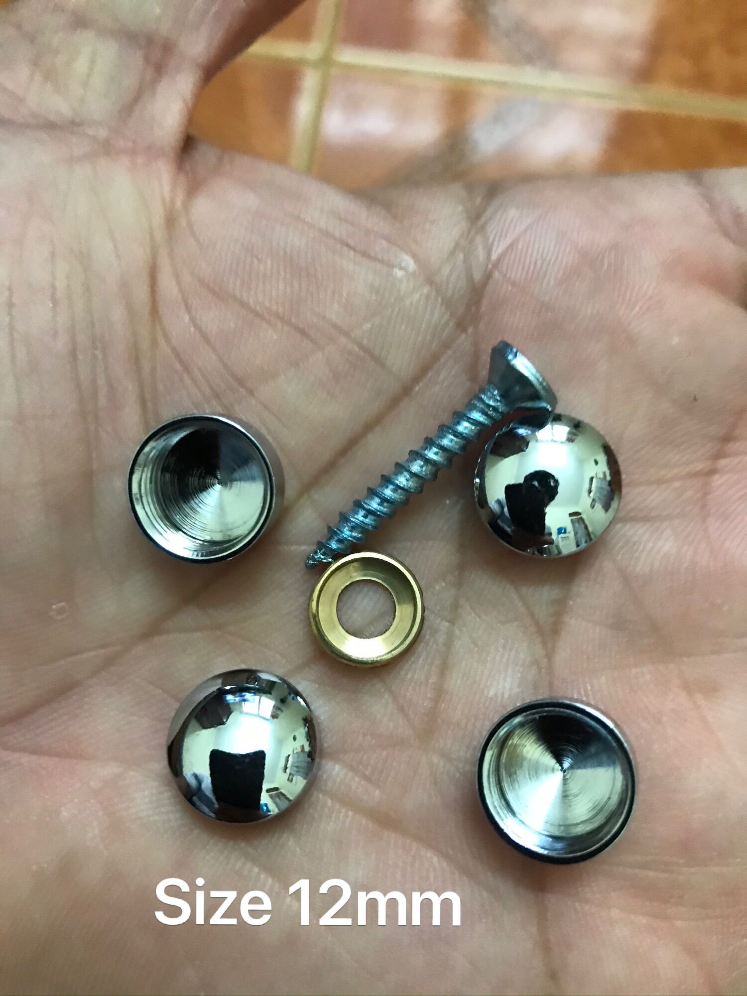 Combo 50/100 chụp chân vít inox mạ bóng cao cấp size 12mm