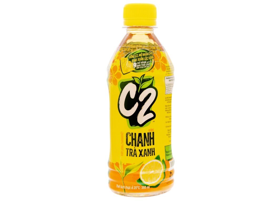 ❌1 chai❌nước giải khát c2 vị chanh trà xanh 330ml